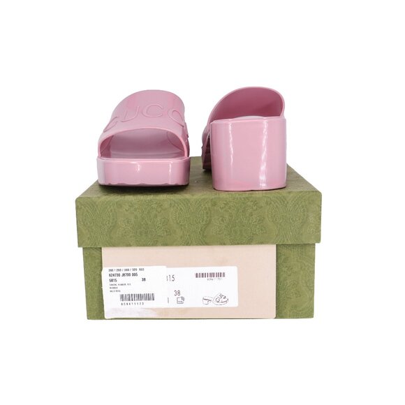 Gucci Logo Rubber Platform Slide Sandals - Picture 13 of 16